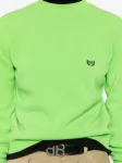 Свитер с вышитым логотипом BALENCIAGA, зеленый - фото 5