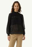 Блуза MIT SMOK-DETAIL comma, черный - фото 4