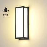 Светодиодный настенный светильник для наружного использования в помещении, IP65, водонепроницаемый, 30 Вт настенный светильник из алюминия, уличный светильник, ночник для входа в сад, балкон, гараж, прихожая, теплый белый Rosikey, черный - фото