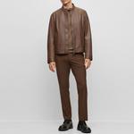 HUGO BOSS Кожаная куртка, Green - фото 4