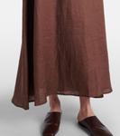 Талинское льняное платье макси Asceno, коричневый - фото 5