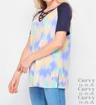 Футболка женская honeyme, синий/мультиколор - фото 2