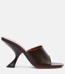 Кожаные мюли Taylor 90 Amina Muaddi, кофе - фото 4