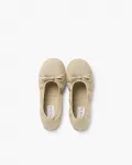 Балетки для девочек из ткани с декоративным бантом Pisamonas, бежевый - фото 4