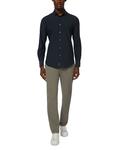 Сорочка Slim Fit на пуговицах с эластичной тканью Boggi Milano, синий - фото 2