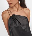 Топ на одно плечо из шелкового атласа THE SEI, черный - фото 4