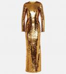 Платье с блестками Dolce&Gabbana, золото - фото