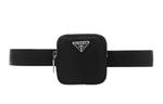 Ремень кожаный Prada с мини-сумочкой, черный - фото