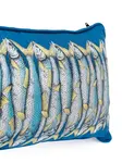 Подушка с принтом сардин Fornasetti, синий - фото 3