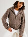 Кардиган OBJECT Knit Cardigan OBJNETE, цвет mottled brown - фото 2