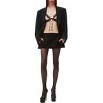 Мини-юбка-шорты Alexander Wang с вышитым логотипом, черная - фото 3