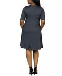 Платье до колена размера плюс 24seven Comfort Apparel, серый - фото 3