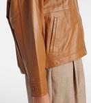 Кожаная куртка с капюшоном Yves Salomon, Tawny - фото 6