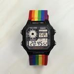 CASIO Часы Unisex YOUTH Black Watch, Black Block Stripes Rainbow - фото 3