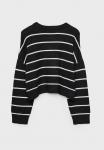 Джемпер Stradivarius STRIPED CROPPED, Black - фото 7