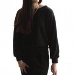 Бруклинский топ-свитшот в черном цвете Kylie Paige - фото