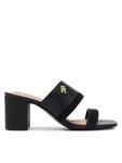 Мюли Leather & Suede Block Heel Mule FW0FW08530 Tommy Hilfiger, черный - фото