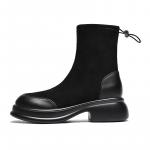 Ботильоны женские черные ZHR на каблуке 5 см, черные [на флисовой подкладке] - фото 2