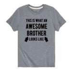 Футболка Awesome Brother с рисунком для мальчиков 8–20 лет Licensed Character, серый - фото