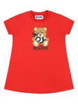 Платье мини с принтом Teddy Bear Moschino Kids, красный - фото