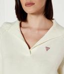 Свитер женский Guess Jeans с воротником на молнии, экрю - фото 4