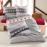 Чехол для подушки серо-красно-белый 40x80 см Erwin Müller - фото 4