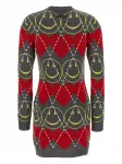 Платье Smiley с узором в виде ромбов Moschino, серый - фото 2