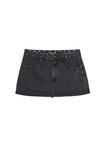 Юбка Stradivarius Mini skirt, Mottled Light Grey/Dark Grey - фото 6