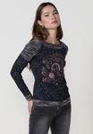 Топ Koroshi EMBROIDERED LONG SLEEVE, Black - фото 4