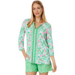 Рубашка Lilly Pulitzer UPF 50+ Karina Tunic, цвет Botanical Green Just Wing It Engineered Chillylilly - фото