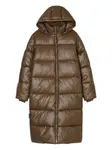 Пуховик с капюшоном Closed, коричневый - фото