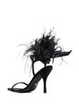 Stuart Weitzman босоножки Plume 100 с перьями, черный - фото 3