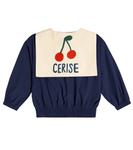 Вишневый хлопковый пиджак Jellymallow, синий - фото 3