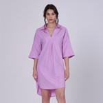 Минималистичное хлопковое платье-рубашка Smart And Joy, розовый - фото