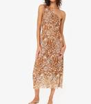 Синтра коричневое миди-платье с кружевом Cami NYC - фото