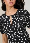 Блуза REGULAR FIT - SHORT SLEEVE POLKA DOT PRINT Lipsy, черный - фото 4