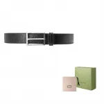 Кожаный ремень Gucci унисекс, черный - фото