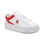 Кожаные кроссовки-лодочки на платформе Tommy Hilfiger, белый - фото