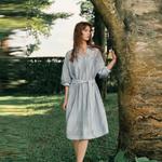 ELLE Платье с длинным рукавом Women's Blue - фото 4