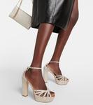 Босоножки на платформе с блестками Isra Jimmy Choo, Platinum Ice - фото 4