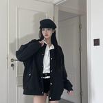 Бейсбольная куртка унисекс ALORGEEK, темно-серый (на флисовой подкладке) - фото 6