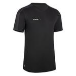 Детская футбольная рубашка с короткими рукавами Essential - черная Kipsta - фото