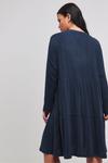 Асимметричное платье халат в рубчик Simply Be, синий - фото 2