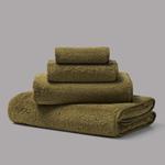 Банное полотенце Frette однотонное 100x150, зелено-коричневый - фото 3