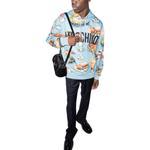 Принтованный дафл худи MOSCHINO, синий - фото 4