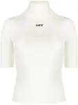 Топ с высоким воротником и принтом OFF-WHITE, белый - фото