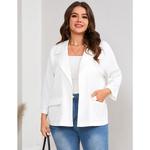 Женский блейзер с лацканами и карманами Boddysize, Navy Blue - фото 4