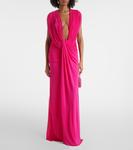 Платье с драпировкой и рябью Christopher Esber, Magenta - фото 2