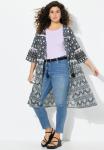 Летняя куртка MIXED PRINT LONGLINE SLEEVE OPEN SHAPE Ulla Popken, темно-синий - фото 2