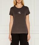 Футболка женская Calvin Klein Jeans облегающего кроя с монограммой, серый - фото